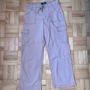 Beige Casual Cargo Pants